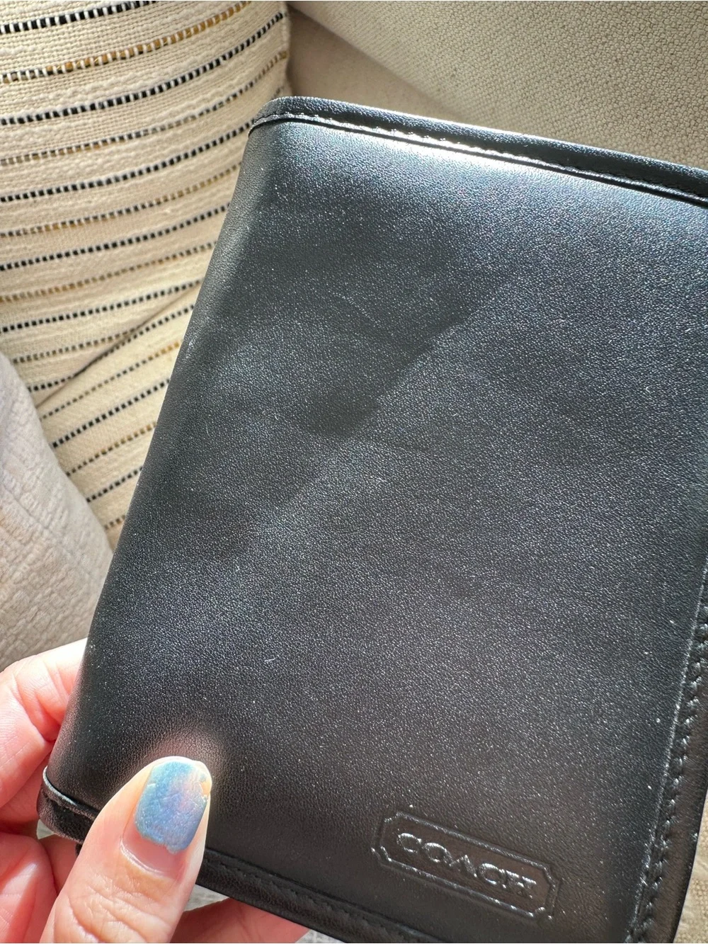 Coach Black Leather Zip-Around Wallet PDA Organizer Tech